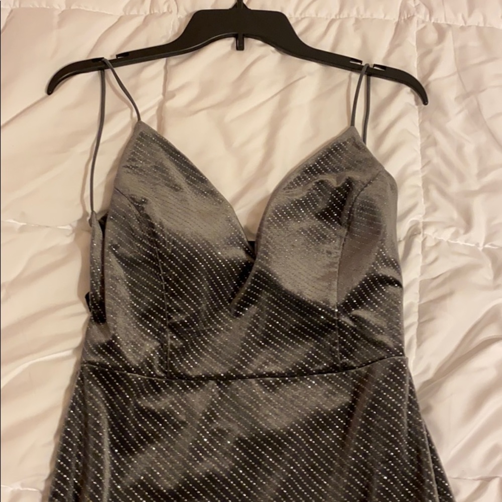 Long grey prom dress